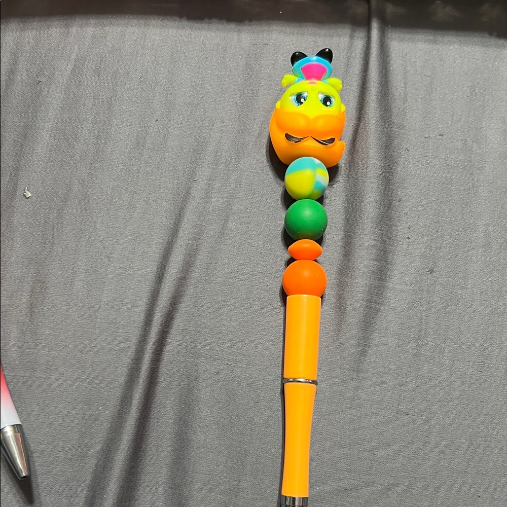 Neon Upside down Alice in Wonderland Doorable Beadable Pen- handmade